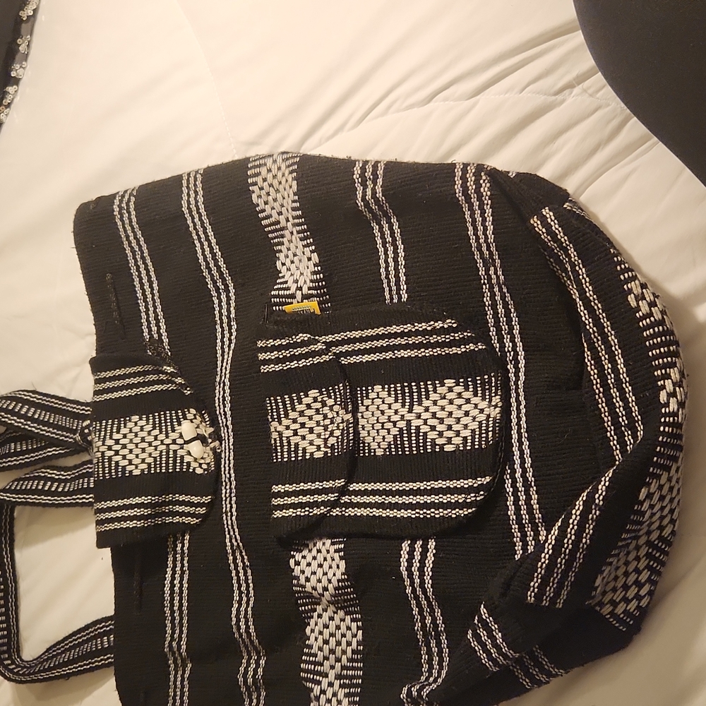 Pinzon native Guatemalan back Packard knit black backpack